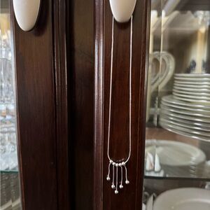 Elegant Sterling Silver Necklace with Dangling Beads